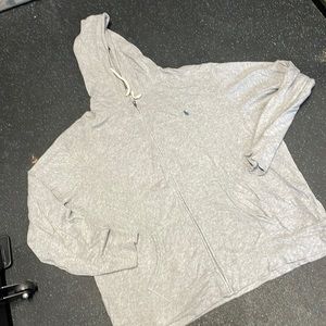 Light gray polo zip up hoodie